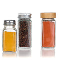 Kitchen Metal and Wooden Screw Lids Sealing Type 120ml Empty Salt Bottle 6oz 4oz clear Glass Spice Jars