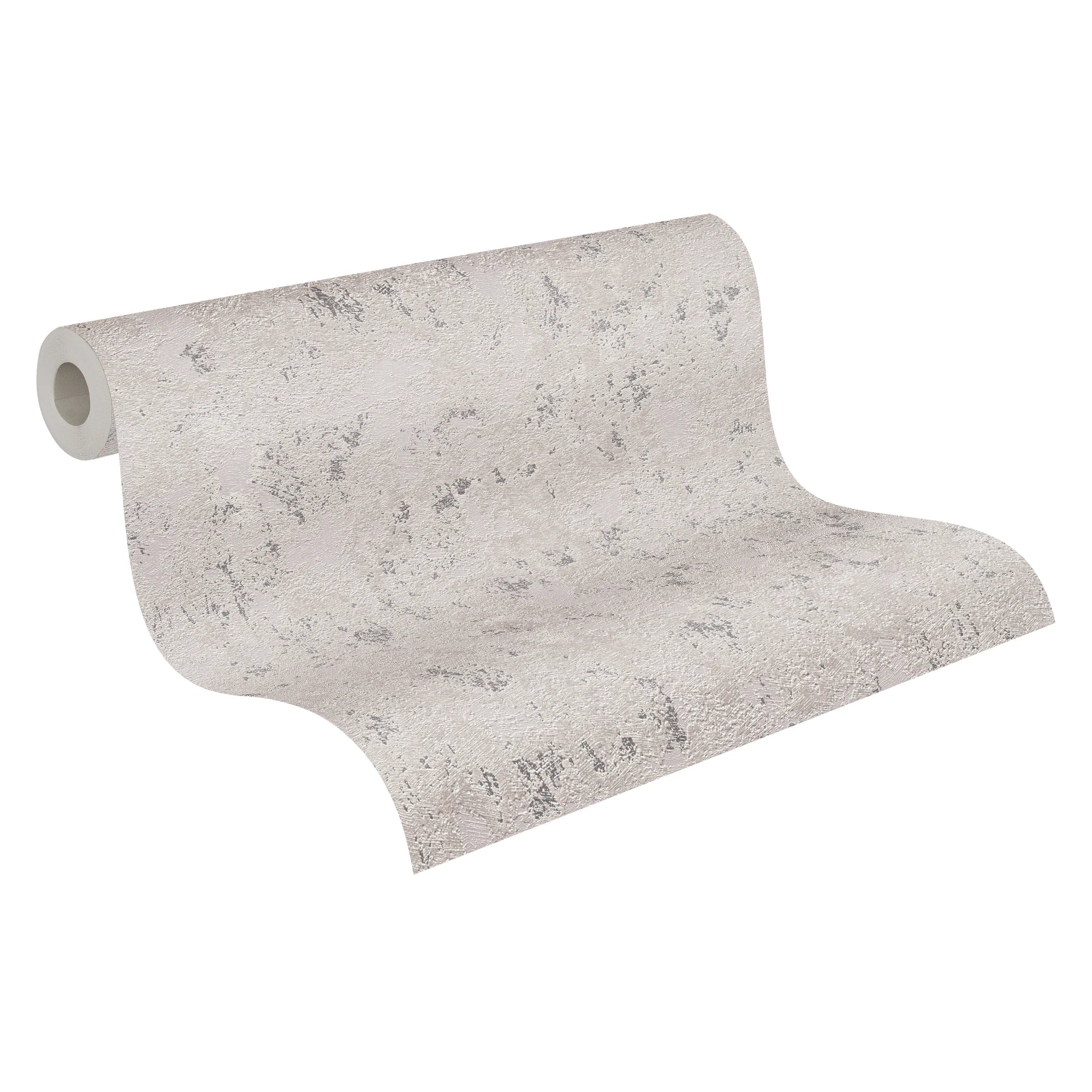Modern Made Germany Wallpaper Rolls Beige Silver Metallic Non Woven Vinyl Plaster Look Highly Wash-Resistant Light Resistant