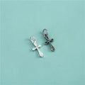 Real 925 Sterling Silver Fashion Pendant Cross Charms Handmade DIY Accessories Fine Jewelry Wholesale