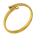 Fenyi Wholesale Fashion Electroplating 18K Personality Simple High-end Open Thread Stainless Steel Bracelet for Men and Women
