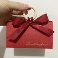 JUXINDA Stylish Handheld Triangle Wedding Candy Box with Wooden Ring Suitable for Wedding Favors and Banquet Candy Boxes
