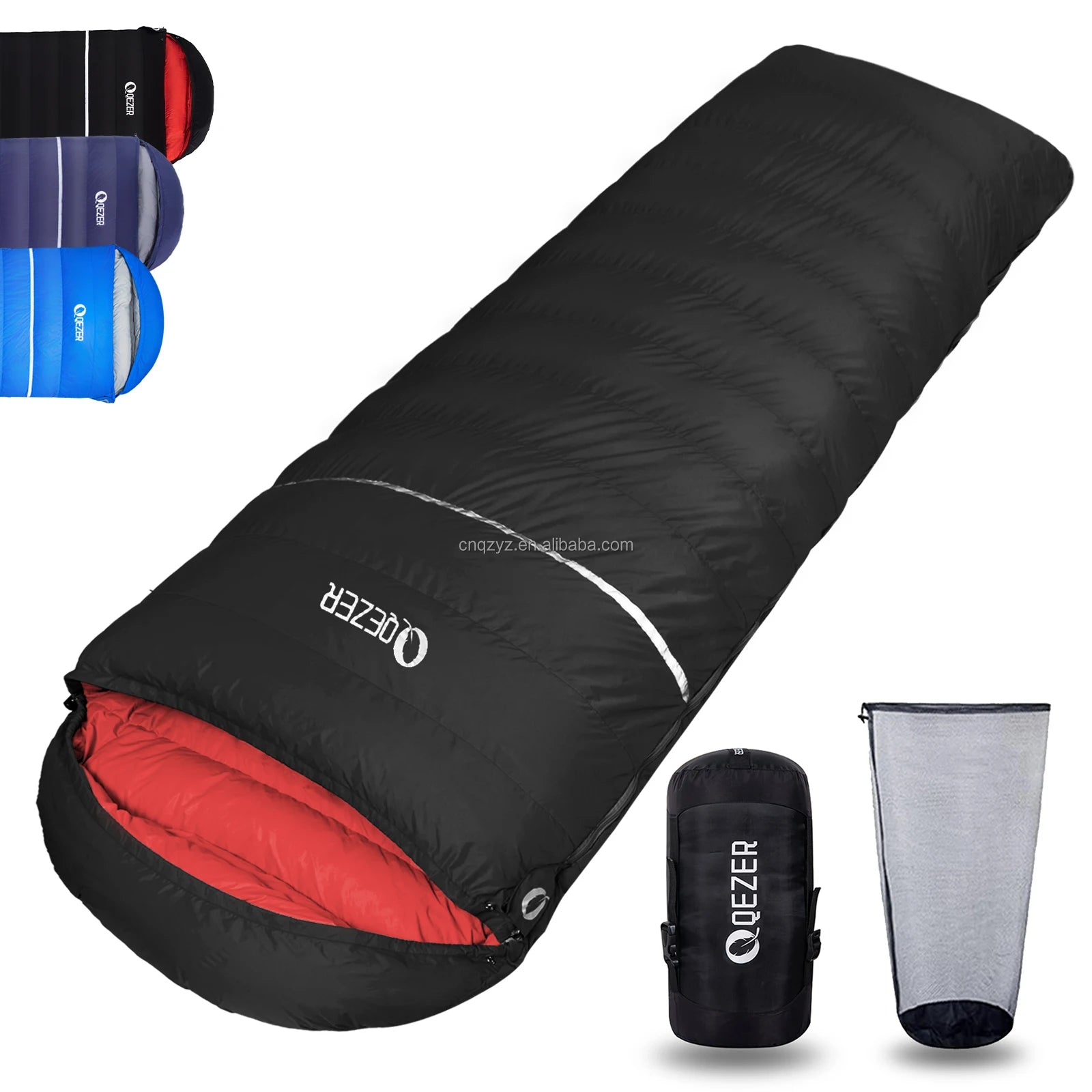 600fp Duck Down Sleeping Bag Ultralight Spliced Rectangular Waterproof Nylon Envelope Type Single Adult 3 Season Outdoor Camping