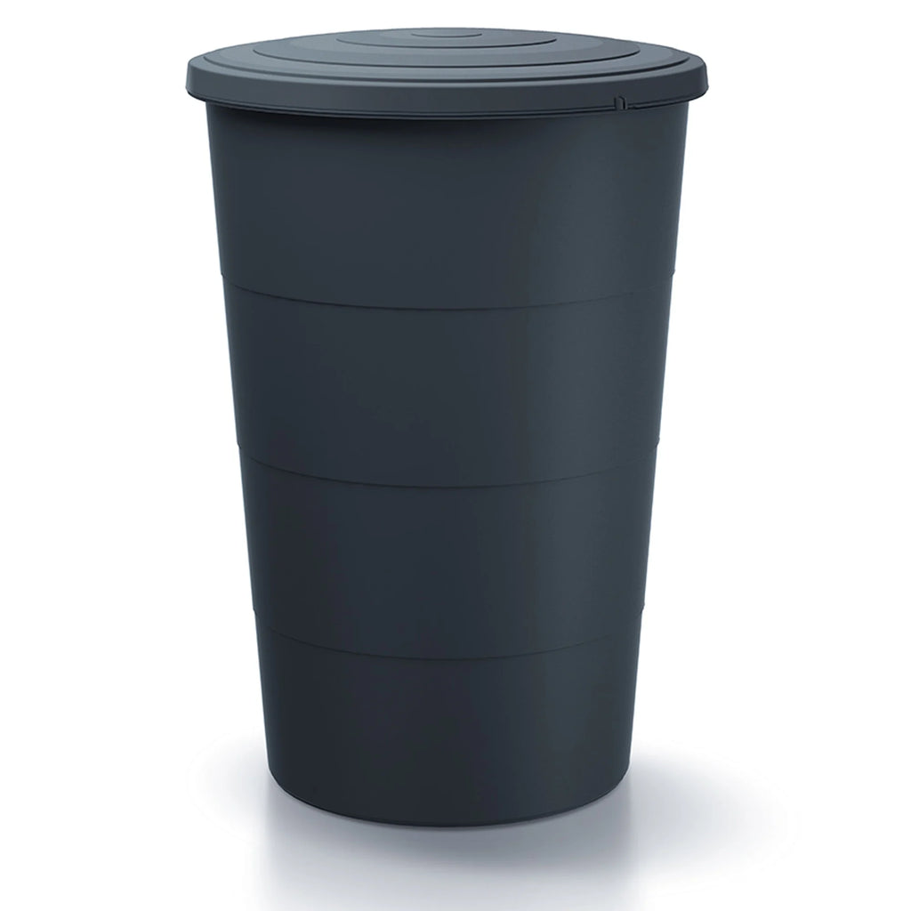 160L Smooth plastic rainwater barrel in anthracite color 60 (length) x 60 (width) x 87.8 (height) cm