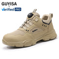 GUYISA New Style Work Boots Anti-Puncture Safety Shoes with Steel Insole Functional Microfiber Upper Material for Hiking