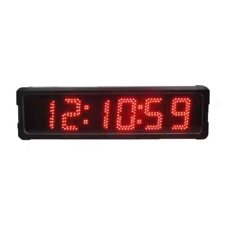 Ganxin 5\" 6 Digits Large Outdoor Screen Display 7 Segment Modern Design Style Hanging Wall Clock for Living Room Electric