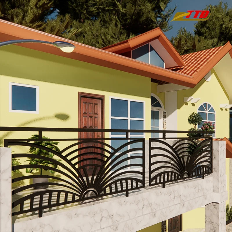 Elegant Modern Wrought Iron Balcony Railings for Villa Outdoor Living Spaces