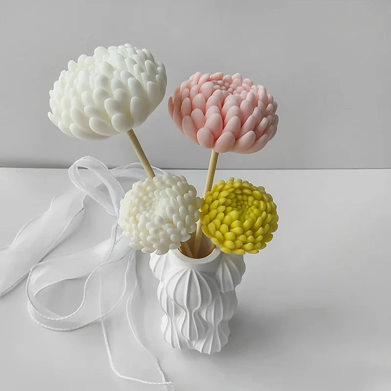 3D big size chrysanthemum Flower Jewelry Handmade Silicone Mold for Resin Candle Making Molds Craft Supplies