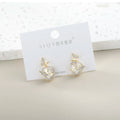 New Design Fashion Gold Silver and Rose Gold Plated Brass and Zircon Butterfly Shape Stud Earrings Cute Style Stud Earrings