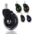 Furniture Casters 3 Inch Office Chair Caster With Color Half Transparent PU Wheel