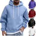 Bangladesh China Factory Price Custom Logo Embroidery Solid Color Casual Fleece Pocket Men's Hooded Sweatshirt