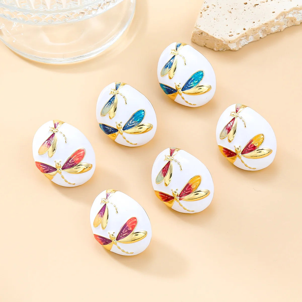 Fenyi Wholesale Women Jewelry  Trendy Vintage Unique Daily Party Gift High Quality Bohemian Metal Oil Drop Butterfly Earrings