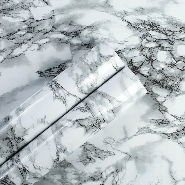 UDK Width 122cm Marble Wallpaper  Removable PVC Wall Paper for Interior Home Decoration