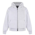 OEM Custom 420GSM Heavyweight Hooded Embossed Full Zip up Hoodie for Men 100% Cotton Autumn Season Solid Pattern