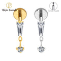 Baguette Cartilage Earring 16G CZ Dangle ASTM F136 Titanium Helix Earlobe Labret Stud Flat Back Piercing Jewelry