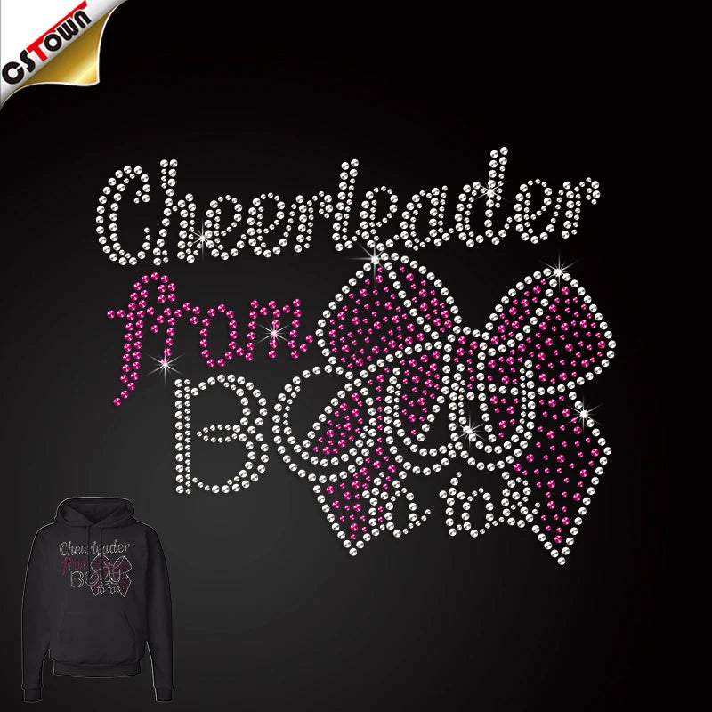 Low Quantity Order Rhinestone Heat Transfer Cheer Cheer Rhinestone Designs