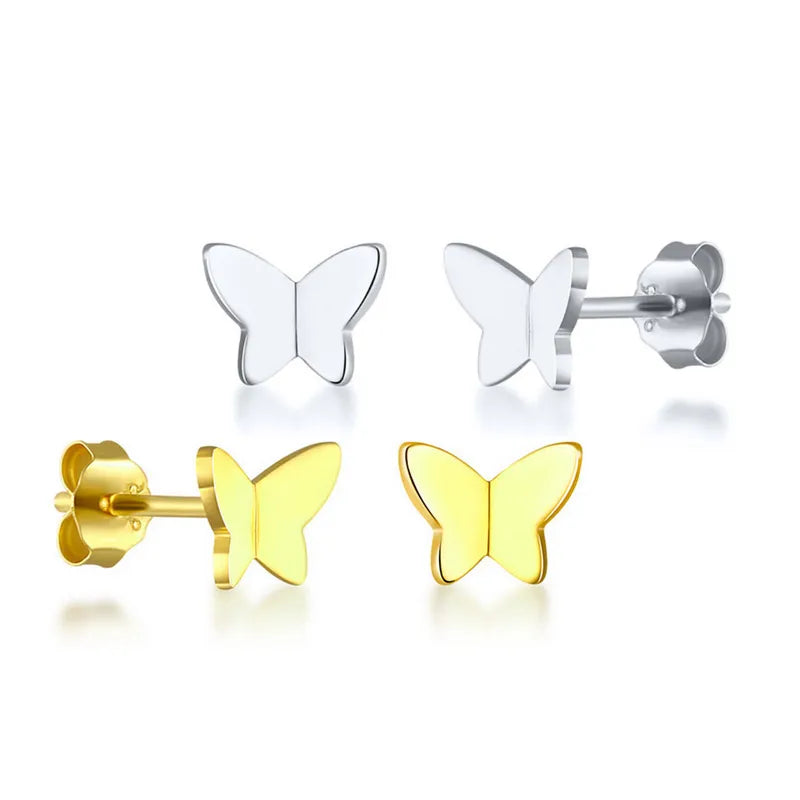 Low MOQ Stack Jewelry Trendy Moon Princess Cut Zircon Stud 925 Sterling Silver Earrings for Kids Party Gift