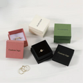 Custom logo 6*6cm Jewelry Packing Lid Box Eco Friendly Texture Paper Cardboard Handmade Gift Box Ring Earring Box With Foam