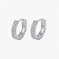 925 Sterling Silver Pave Cubic Zircon Huggie Earrings Women Fashion Accessories