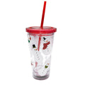 Party Supplies Reusable 16oz LED Glowing Cups with Lids and Straws