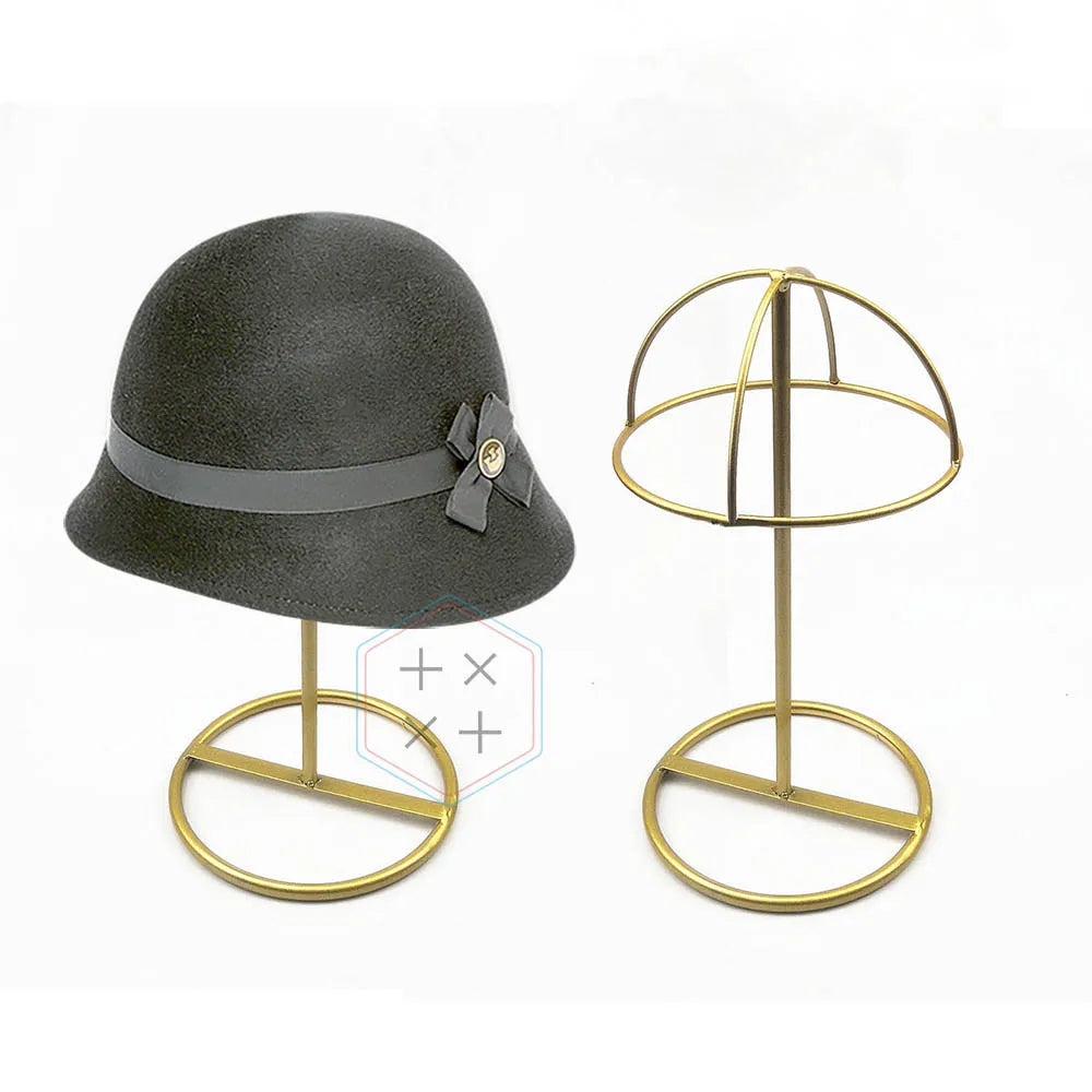 Modern Gold Metal Stainless Cap Stand Hat Display Rack with Anti-Rust & for Design for Retail Boutiques