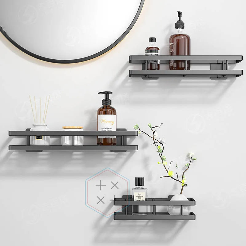 3 Tier White Wall Mounted Floating Shelves for Bathroom