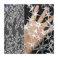 YX819 Popular Silver White Polyester Knitted Tulle Embroidered Star Fabric for Dresses Lace Home Textiles Clothing Stars