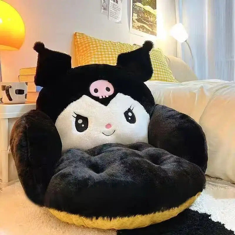 60X50CM Girlish Heart Kuromi Lazy Sofa Office Chair Cushion Back Cushion Integrated Plush Winter Cinnamoroll Warm Sofa