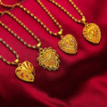 Heart Pendant Women's  Placer Gold Ornament Brass Gold-Plated Necklace Internet Celebrity Live Jewelry Factory in Stock
