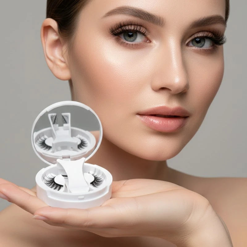 New 2026 Handmade Invisible Magnetic False Lashes with Strong Magnetic 6 Magnets Synthetic Hair Applicator
