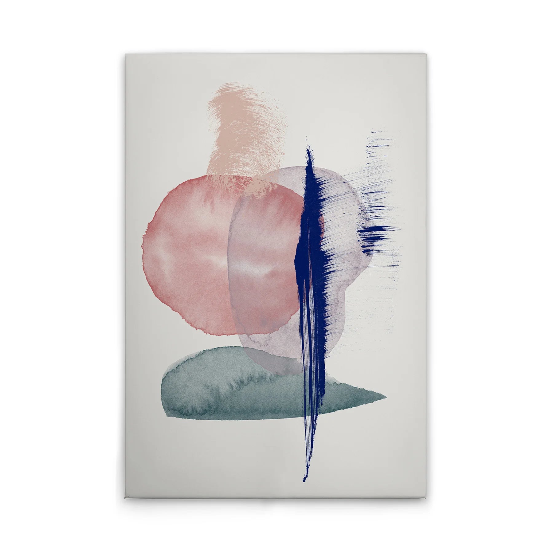 Made In Germany - Home Decor Canvas Picture Abstract Shapes - Wall Painting Mural In Colourful And White - Stretcher Frame Art