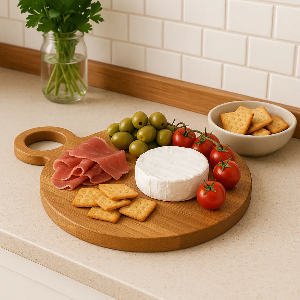 Handcrafted Eco-Friendly Bamboo Cutting Board with Juice Groove Kitchen Essentials Chopping Block