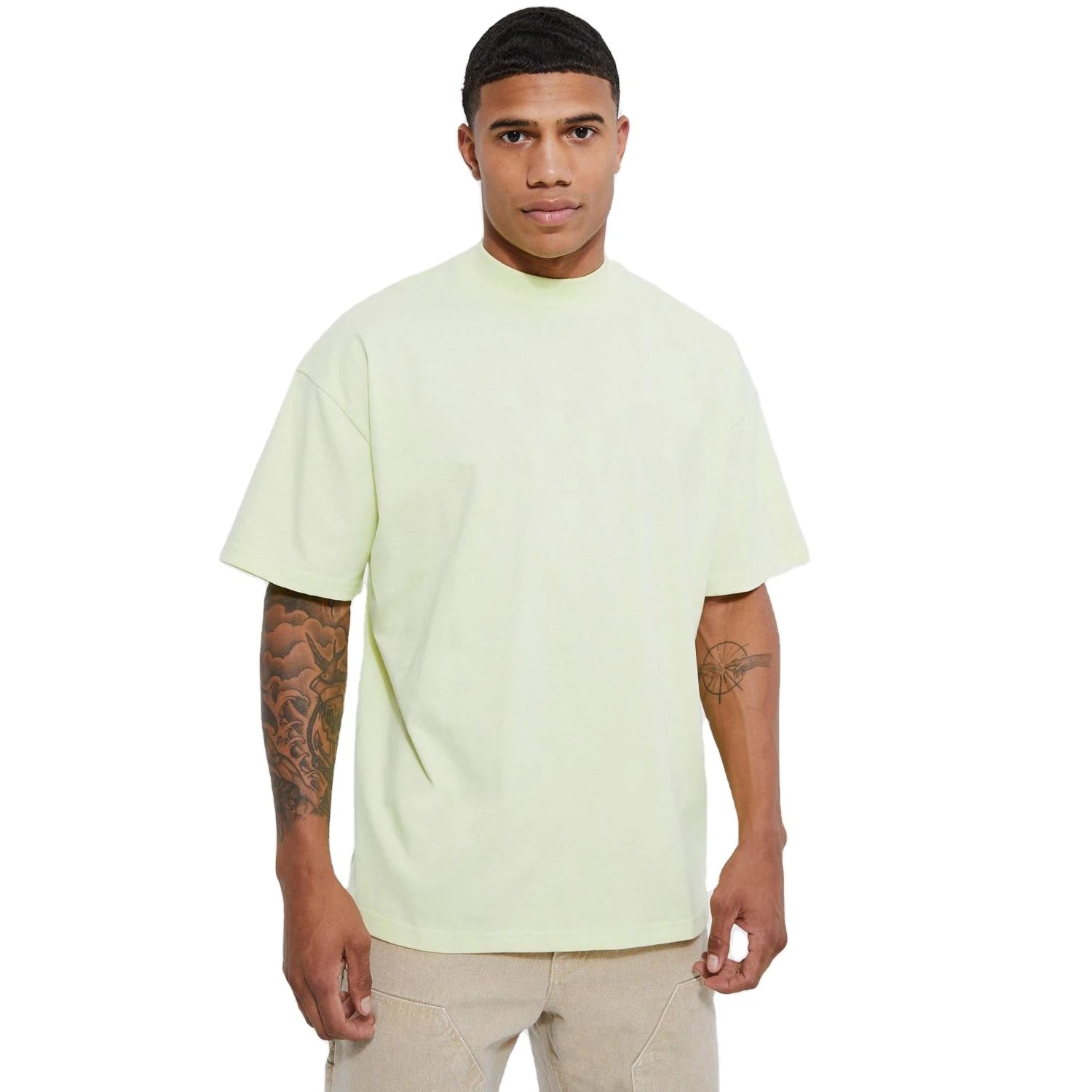 Custom 240 GSM 100% Cotton T-Shirt Oversize Acid Washed Streetwear O-Neck Collar Breathable Anti-wrinkle Tee Size 6XL Plain