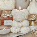 L Size Bouquet Bear Candle Valentines Day Molds for DIY Resin Teddy Bear Crafts Plaster Figurines and Home Decor