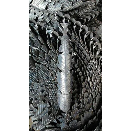 470x90mm 4mm Thickness  Forged Iron  Hot Stamped Leaves