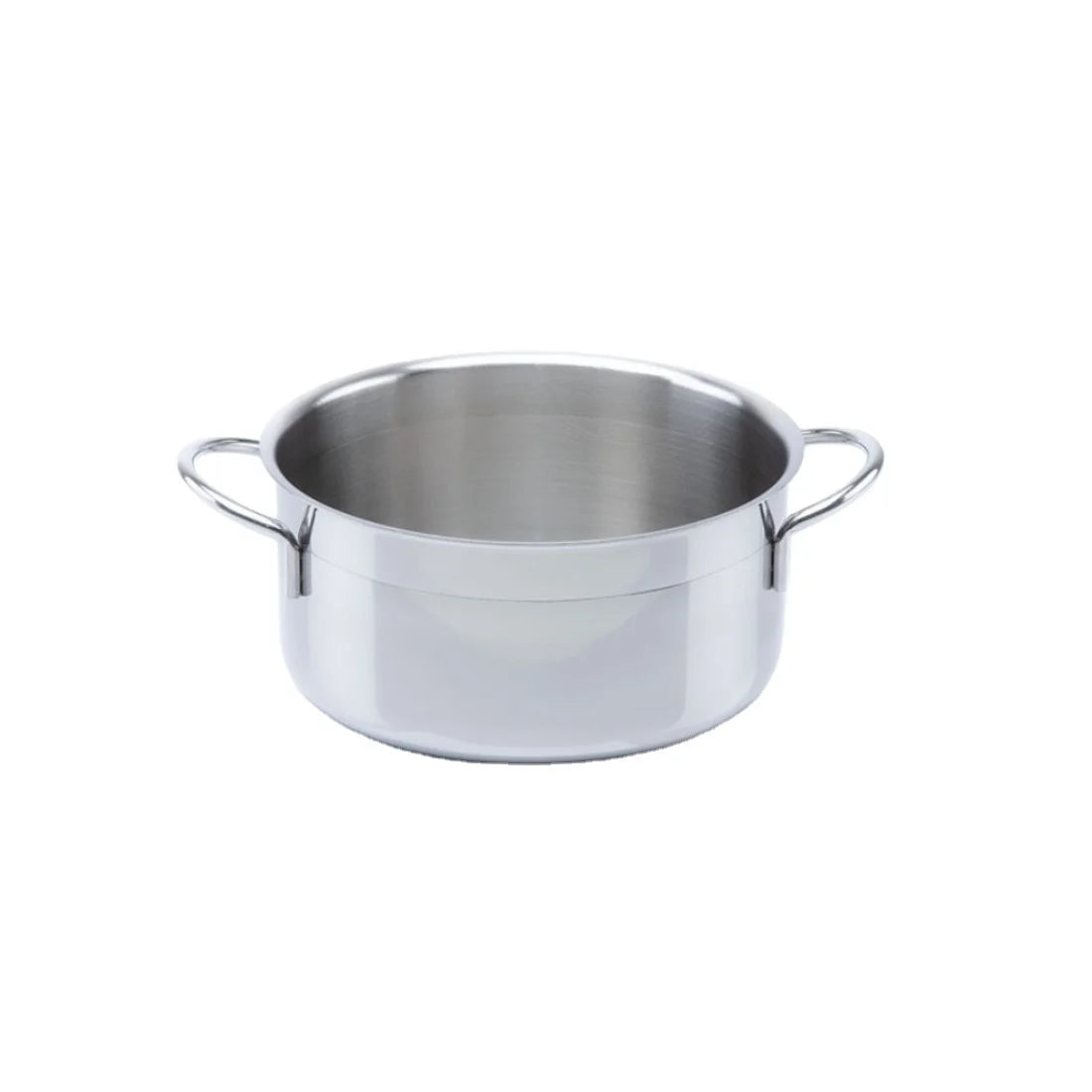 2025 Classic Eco-Friendly Italian Origin Stainless Steel Casserole 22 cm Side-Handles Induction Ready Oven Safe Mirror Finish