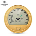 CIGARLOONG Luxury Portable Mini Silver Gold Thermoe Hygrometer Adjustable Digital for Cigar Box and Humidor Plastic