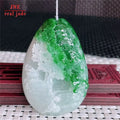 Myanmar a Type Carved Character  Brand Jade Pendant Full of Green Landscape Pendant Emerald Pendant 48.23