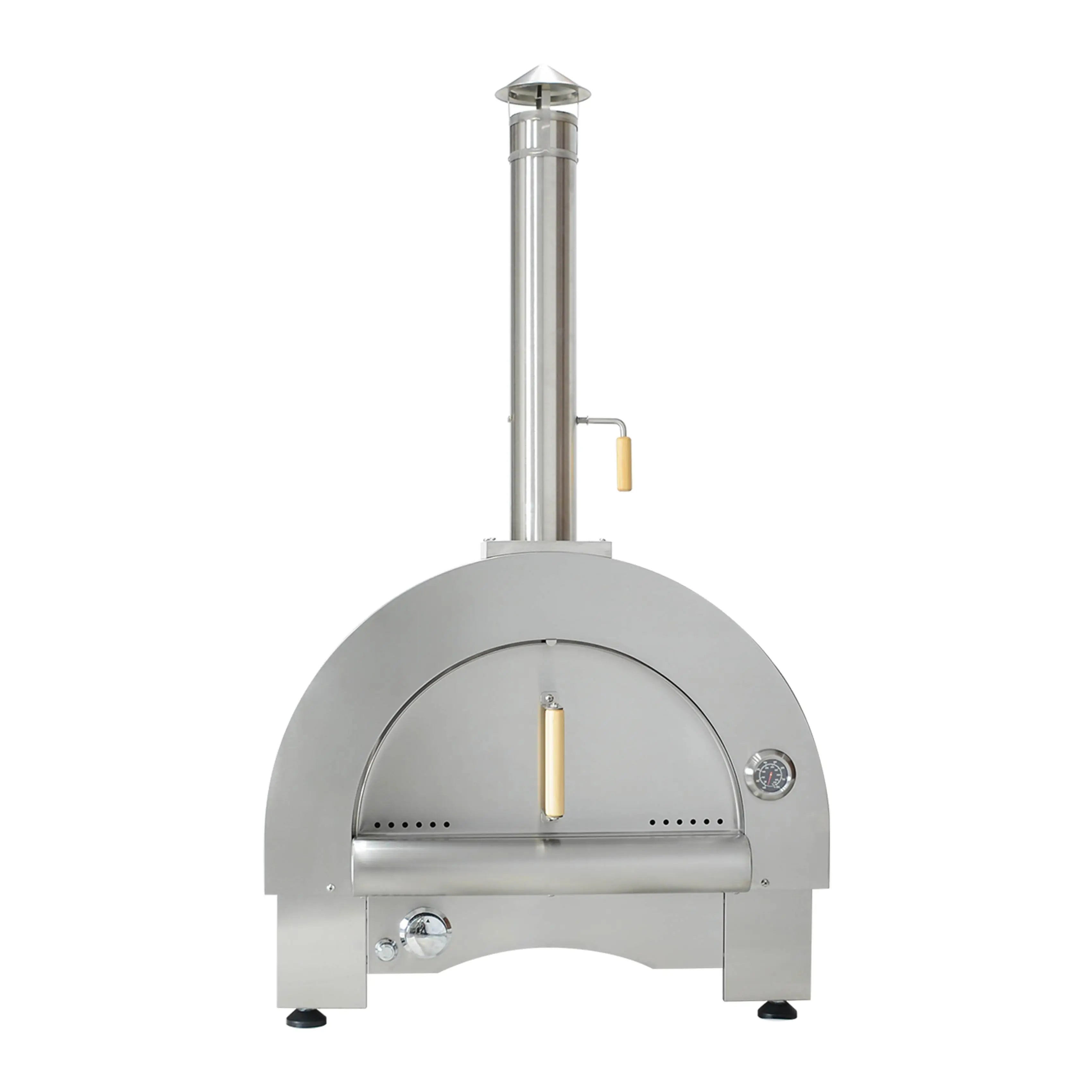 Modern Premium Stainless Steel 430 Gas & Wood Fired Pizza Oven 5 Min Heating 0.48mÂ² Cooking Area