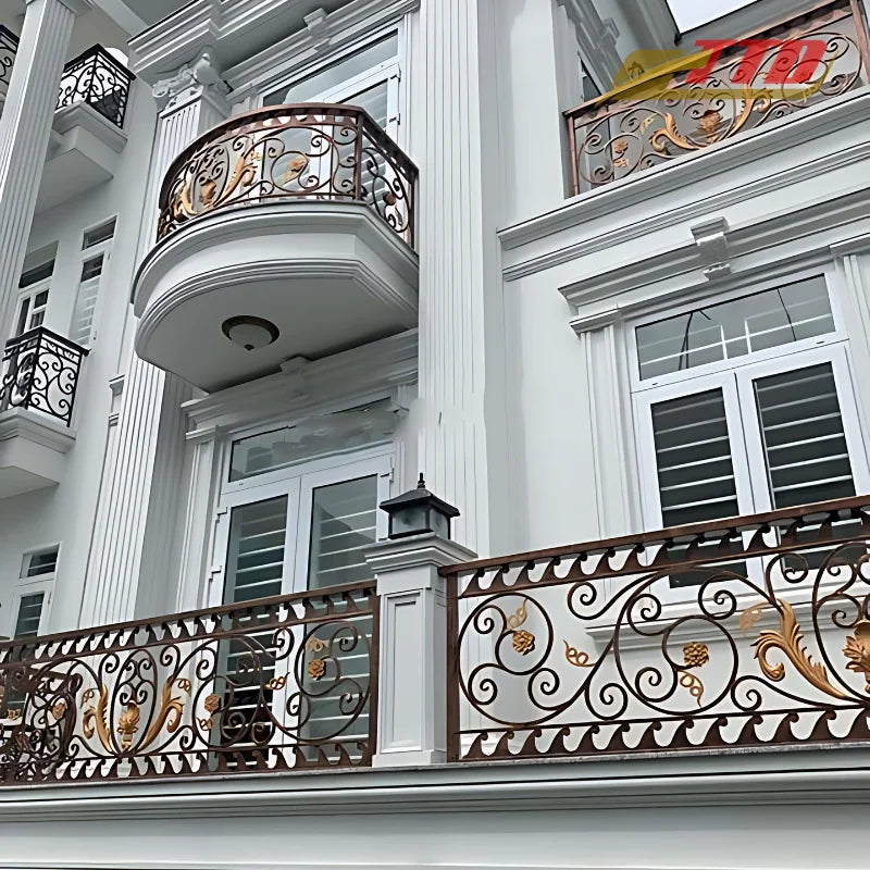 From Vietnam Wrought Iron Balcony Railing with Modern Design Enhances Outdoor View Strong Structure & Timeless Appeal