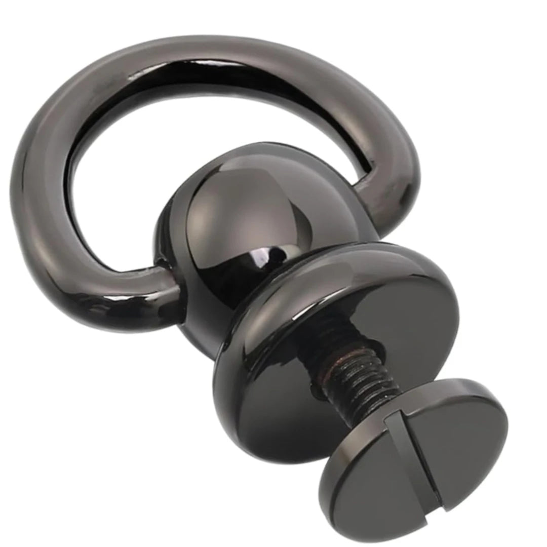 JSCREW Chicago Pacifier Ring Stud Screw Rotate Ball Post Head Buttons D Ring Nail Rivet Galvanized Brass Iron Packed Bag
