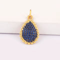Gold Plated Teardrop Cubic Zirconia Pendant Collection with Multi Color Designs for Fashion Jewelry Making Wholesale Accessories