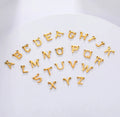 Two Holes Gold Plated DIY Jewelry Pendant Making Accessories Stainless Steel Initia Capital Letter Alphabet Charm Pendant