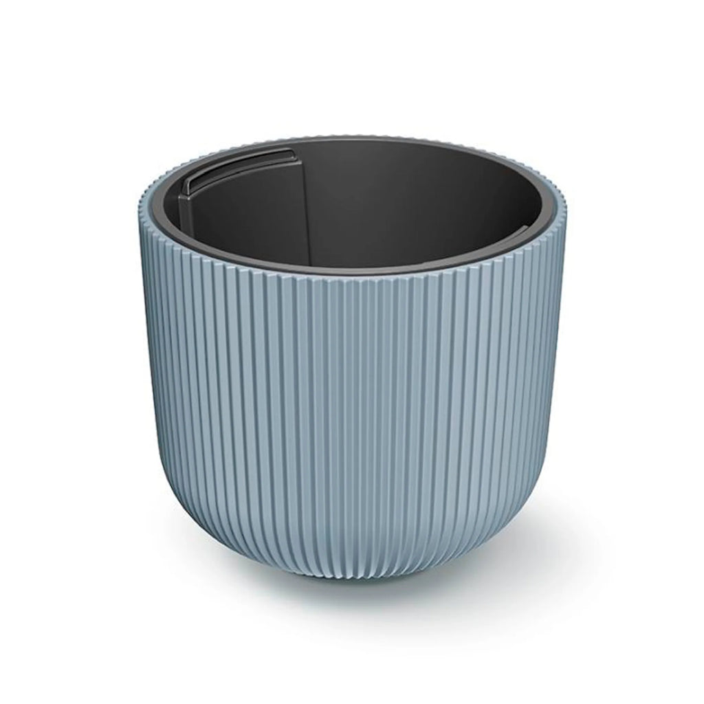 Grey flower pot with reservoir MILLY collection 34.9 x 34.9 x 29 cm 22 L capacity.