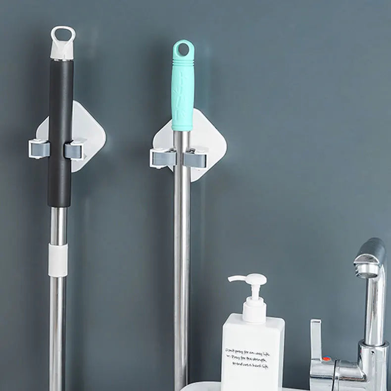 Cost Effective Gripper Heavy Duty Plastic Stick Bathroom Adhesive Broom Wall Mount Mop Holder MegaBDM