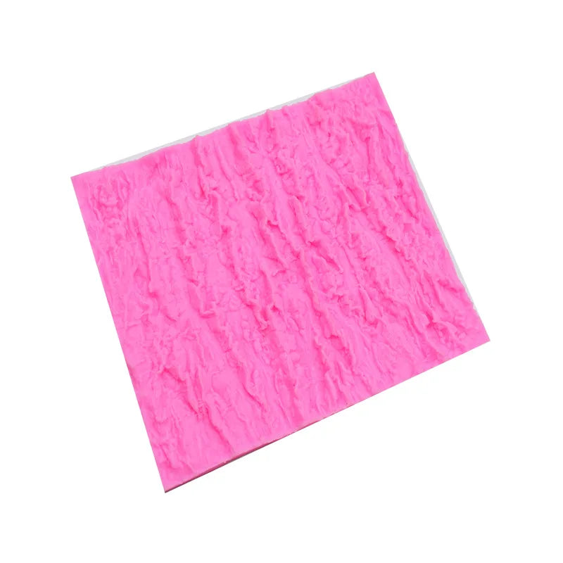 Saffron Bark Wood Texture Silicone Rubber Cake Mold Fondant Tree Mold with Lace for Chocolate & Candy OEM/ODM Welcome