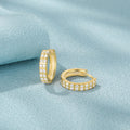CANNER Simple Double-Row Zircon Thick Hoop Earrings S925 Sterling Silver Earrings Jewelry for Women Gifts