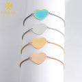 Hot-Selling Adjustable Box Chain Heart Blank Bracelet Stainless Steel Love Charm Fashionable Adjustable Bracelets Mother's Gift