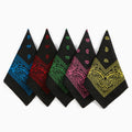 55*55cm Black Popular Hip Hop Printed Cashew Flower Bandana Paisley Print Cotton Square Scarf Headband