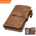 2024 Hot Sale Short Wallet Purse for Men Genuine Cow Leather Man Retro Card Holder RFID Blocking Wallets Purses