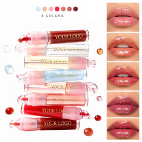 Customized Lifter Gel Lip Gloss With Hyaluronic Acid Peptide Lip Serum Tinted Spf PDRN Soft Bouncy Glassy Lip Treatment